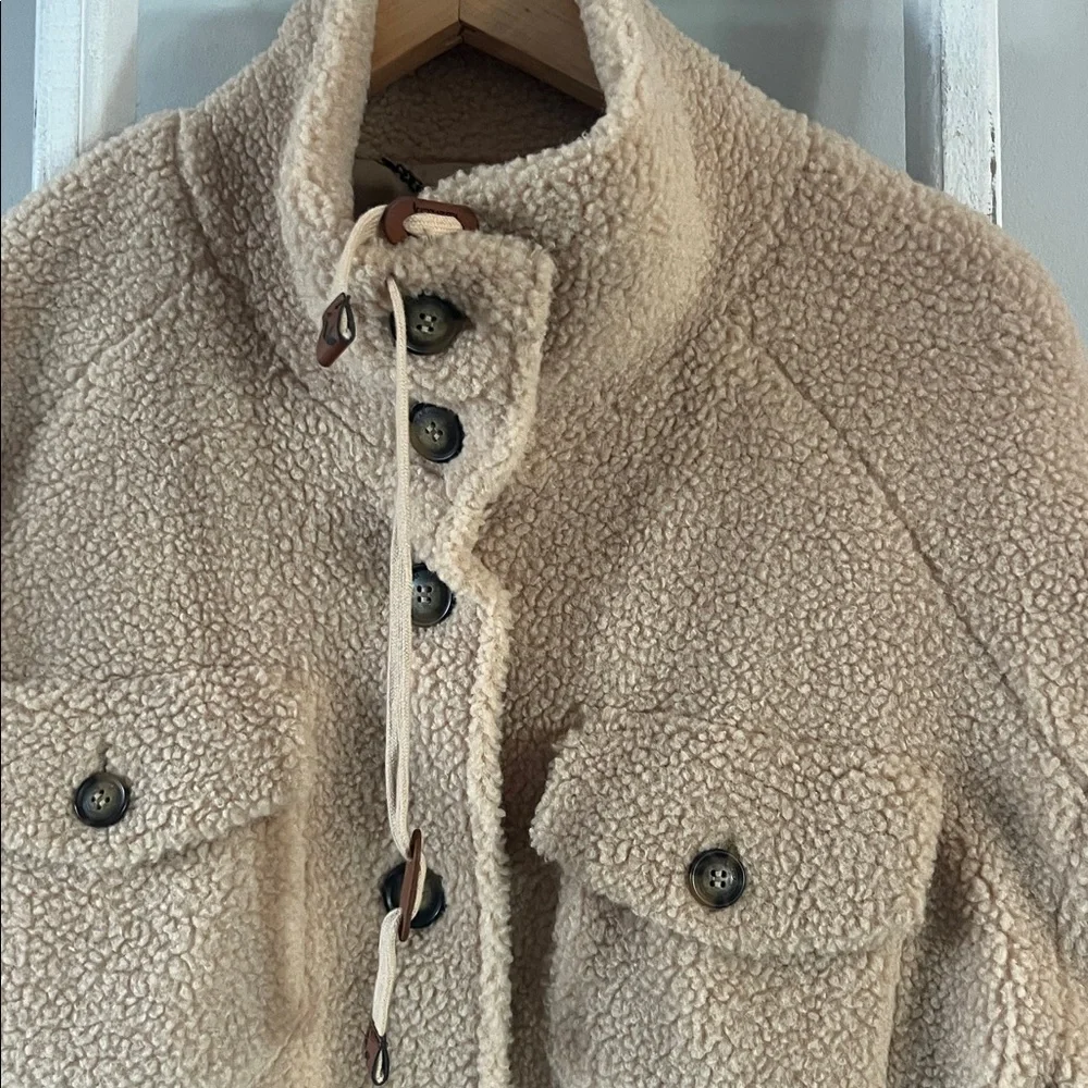 Ugg Kookaburra camel Tan Teddy winter lined cold weather Sherpa Jacket medium - Picture 5 of 11